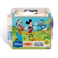 Melissa & Doug Mickey Mouse & Friends Wooden Shape Sorting Cube Interactive Toy