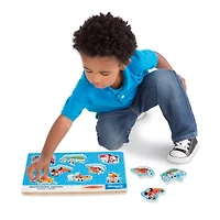 Melissa & Doug Mickey Mouse & Friends Vehicles Wooden Sound Puzzle - 8 Pieces Interactive Toy