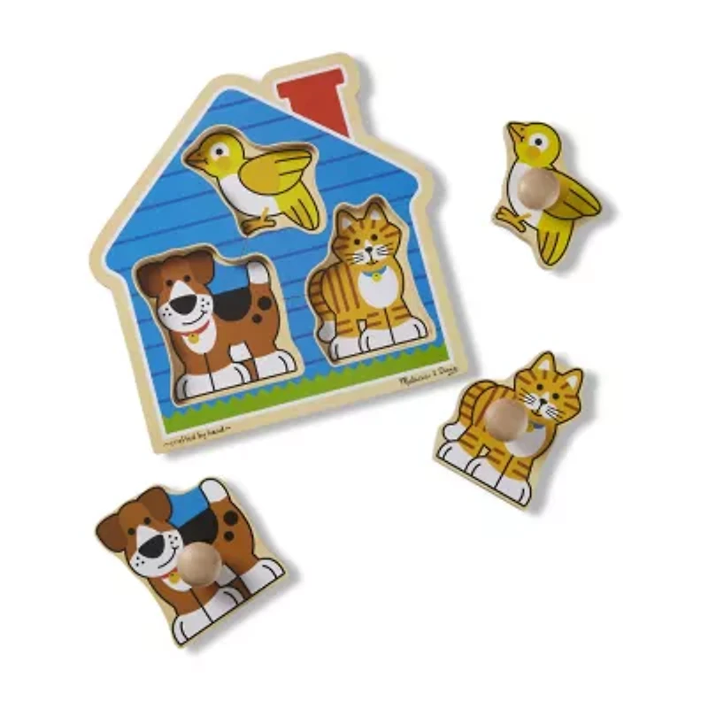 Melissa & Doug Fish And Pets Jumbo Knob Bundle 2-pc. Non-Toxic Puzzle