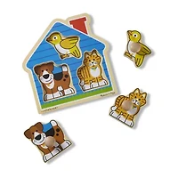 Melissa & Doug Fish And Pets Jumbo Knob Bundle 2-pc. Non-Toxic Puzzle