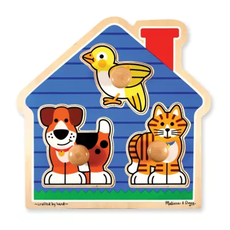 Melissa & Doug Fish And Pets Jumbo Knob Bundle 2-pc. Non-Toxic Puzzle