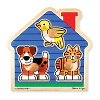 Melissa & Doug Fish And Pets Jumbo Knob Bundle 2-pc. Non-Toxic Puzzle