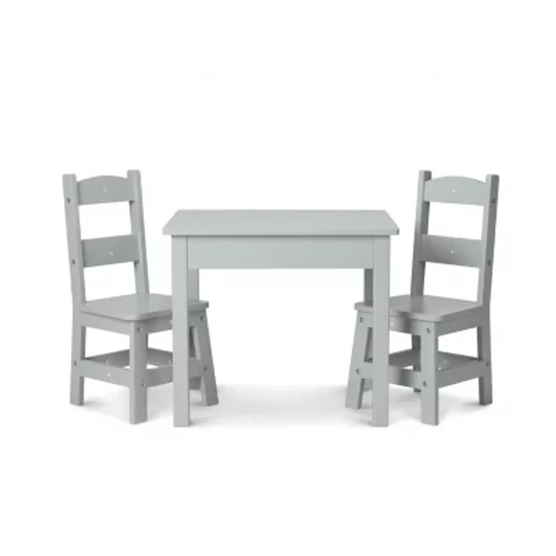 Melissa & Doug Wooden Table & Chairs (Gray)