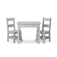 Melissa & Doug Wooden Table & Chairs (Gray)