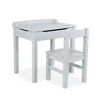 Melissa & Doug Wooden Lift -Top Kids Desk & Chair(Gray)