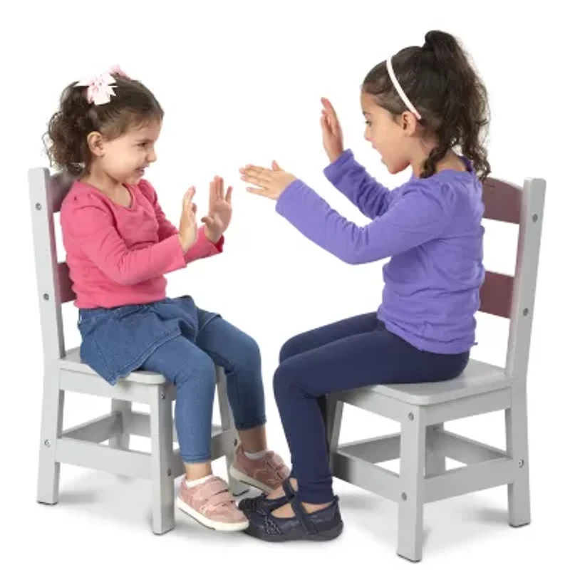 Melissa & Doug Wooden Kids Chair Pair (Gray)