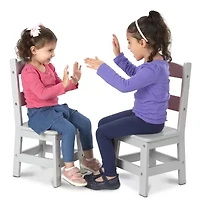 Melissa & Doug Wooden Kids Chair Pair (Gray)