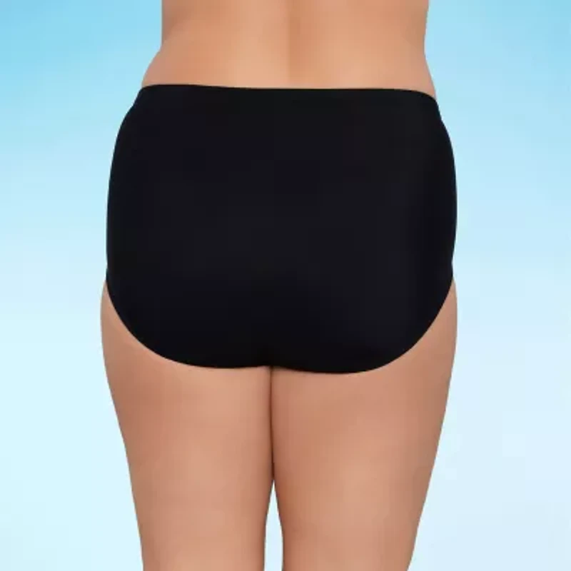 Liz Claiborne Comfort Waistband Plus Brief Bikini Swimsuit Bottom