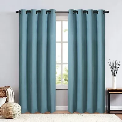 Max Blackout Baylor Grommet Top Energy Saving 100% Single Curtain Panel