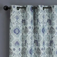 Max Blackout Baylor Print Grommet Top Energy Saving 100% Single Curtain Panel