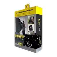 Sun Zero Lights Out Stars Portable Suction Cup 100% Blackout Single Curtain Panel