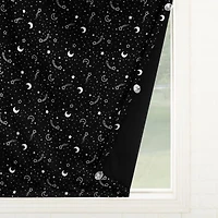 Sun Zero Lights Out Stars Portable Suction Cup 100% Blackout Single Curtain Panel