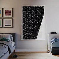 Sun Zero Lights Out Stars Portable Suction Cup 100% Blackout Single Curtain Panel