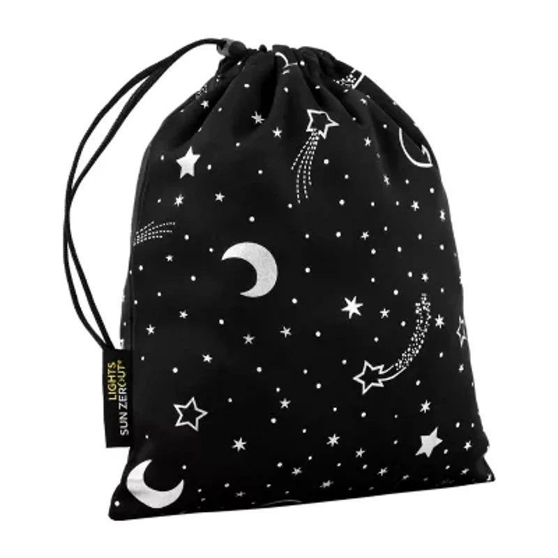 Sun Zero Lights Out Stars Portable Suction Cup 100% Blackout Single Curtain Panel