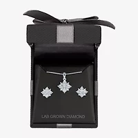 Diamond Blossom (G-H / Si2-I1) Womens 1/5 CT. Lab Grown White Diamond Sterling Silver 2-pc. Jewelry Set