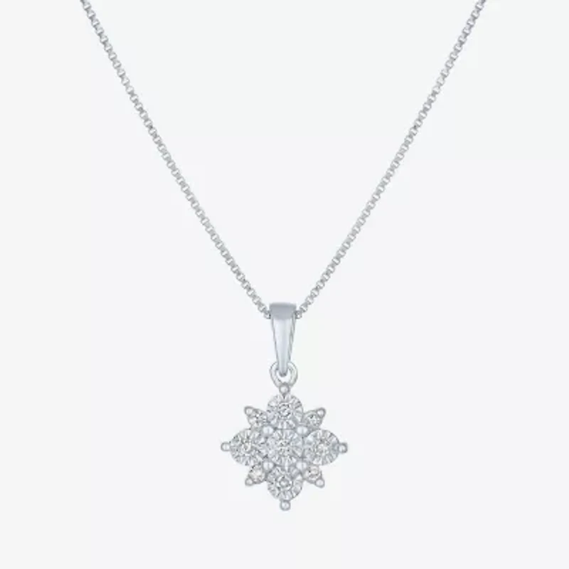 Diamond Blossom (G-H / Si2-I1) Womens 1/5 CT. Lab Grown White Diamond Sterling Silver 2-pc. Jewelry Set