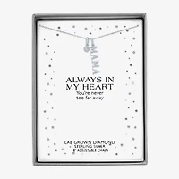 Diamond Accent "Mama" (G-H / Si2-I1) Womens Lab Grown White Sterling Silver 18 Inch Pendant Necklace