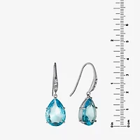 Sparkle Allure Womens Cubic Zirconia Pure Silver Over Brass Oval Drop Earrings