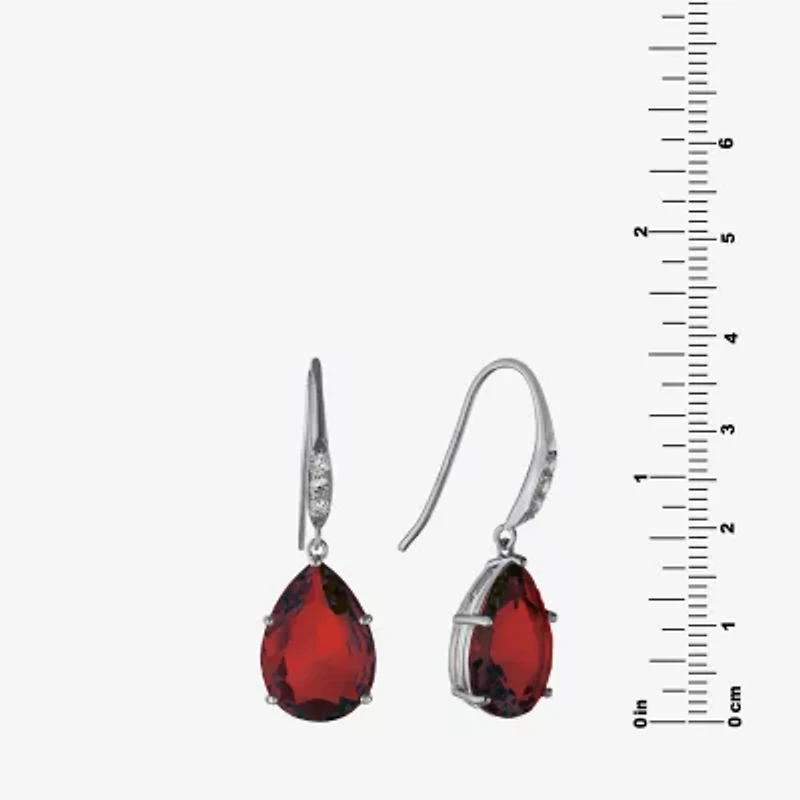 Sparkle Allure Womens Cubic Zirconia Pure Silver Over Brass Oval Drop Earrings