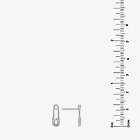 Silver Treasures Cubic Zirconia Sterling Silver 13.9mm Stud Earrings