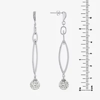 Sparkle Allure Womens Crystal Pure Silver Over Brass Drop Earrings