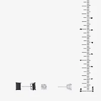 Silver Treasures Womens Cubic Zirconia Sterling Silver 2 Pair Earring Set