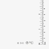 Silver Treasures Stud Womens Cubic Zirconia Sterling Silver 2 Pair Earring Set