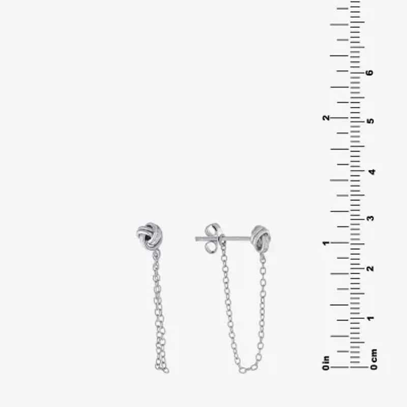 Silver Treasures Sterling Silver Knot Drop Earrings