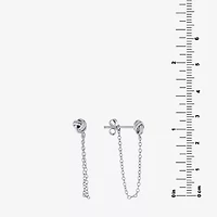 Silver Treasures Sterling Silver Knot Drop Earrings