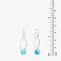 Silver Treasures Genuine Stone Bead Womens Sterling Silver Drop Earrings