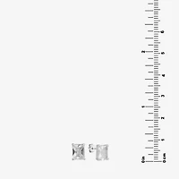 Silver Treasures Crystal Sterling Silver 8.3mm Stud Earrings