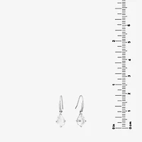 Silver Treasures Womens Crystal Sterling Drop Earrings