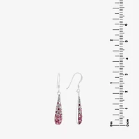Silver Treasures Ombre Womens Multi Color Crystal Sterling Drop Earrings