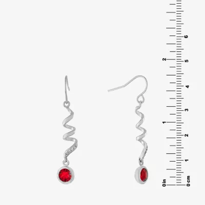 Sparkle Allure Womens Crystal Pure Silver Over Brass Drop Earrings