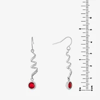 Sparkle Allure Womens Crystal Pure Silver Over Brass Drop Earrings