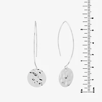 Silver Reflections Hammered Threader Womens Pure Silver Over Brass Drop Earrings