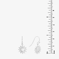 Silver Reflections Sun Womens Pure Silver Over Brass Drop Earrings