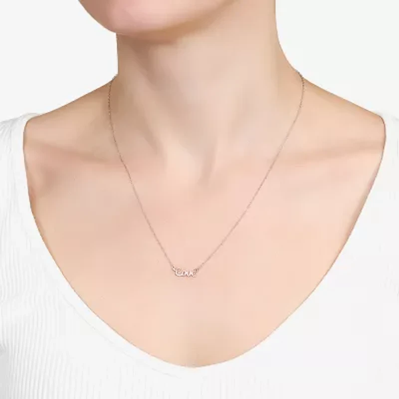 Silver Treasures Love Womens Sterling Silver 16 Inch Pendant Necklace