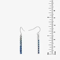 Sparkle Allure Womens Blue Crystal Pure Silver Over Brass Drop Earrings