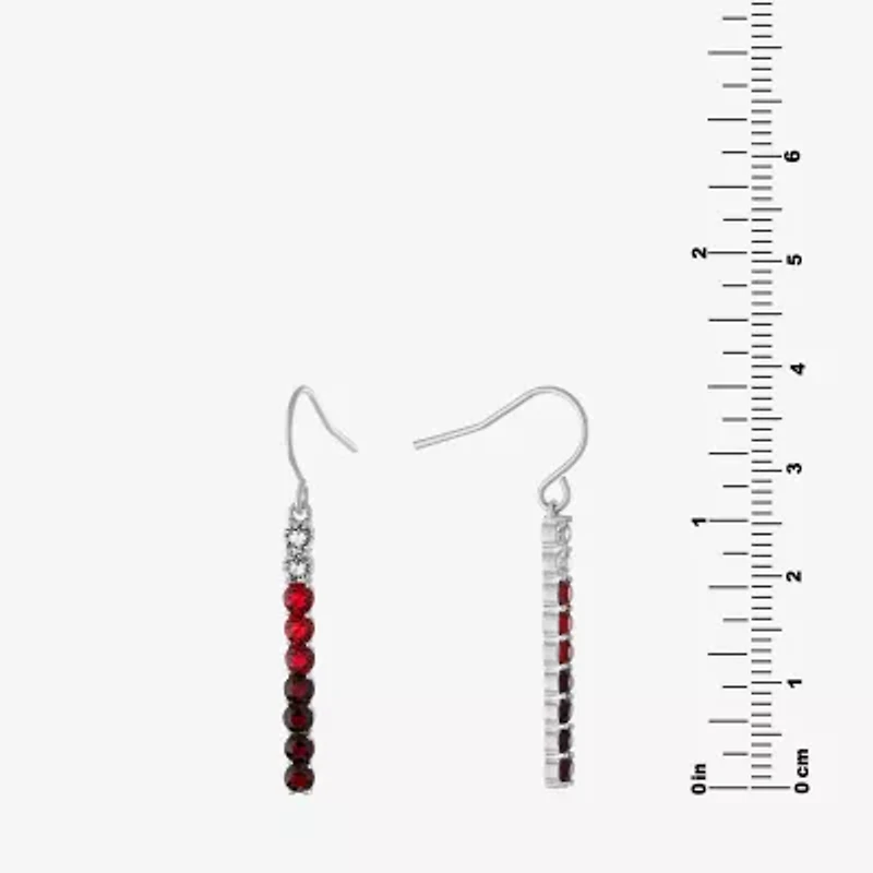 Sparkle Allure Womens Crystal Pure Silver Over Brass Drop Earrings