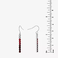 Sparkle Allure Womens Crystal Pure Silver Over Brass Drop Earrings