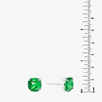 Sparkle Allure Green Crystal 11.9mm Square Stud Earrings