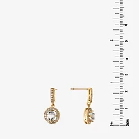 Sparkle Allure Womens Crystal 14K Gold Over Brass Drop Earrings