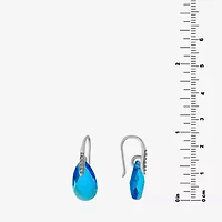 Sparkle Allure Womens Crystal Pure Silver Over Brass Drop Earrings
