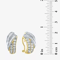 Whale Tail (G-H / Si2-I1) Womens 1 CT. T.W. Lab Grown White Diamond 10K Gold Hoop Earrings