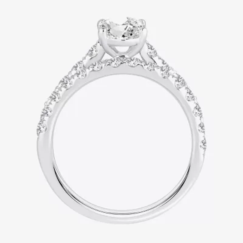 Signature By Modern Bride (H-I / Si1-Si2) Womens 2 CT. T.W. Lab Grown White Diamond 10K Gold Oval Bridal Set