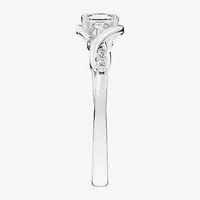 (G-H / Si1-Si2) Womens 1/3 CT. T.W. Lab Grown White Diamond Sterling Silver Side Stone 3-Stone Promise Ring