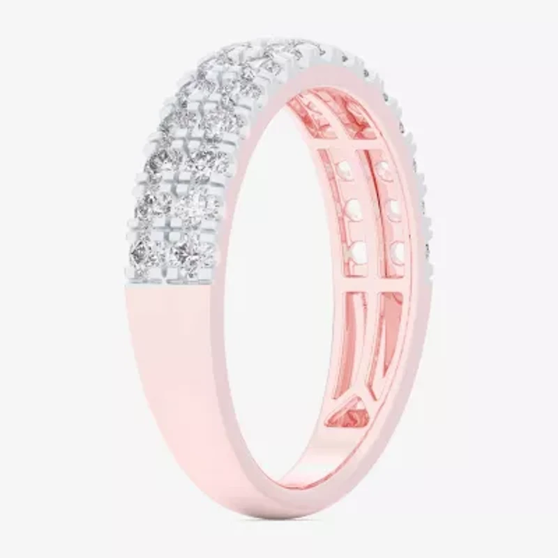 (G-H / Vs1-Vs2) Womens 4MM 3/4 CT. T.W. Lab Grown White Diamond 10K Gold Anniversary Band