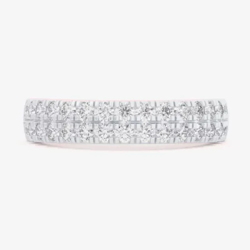 (G-H / Vs1-Vs2) Womens 4MM 3/4 CT. T.W. Lab Grown White Diamond 10K Gold Anniversary Band