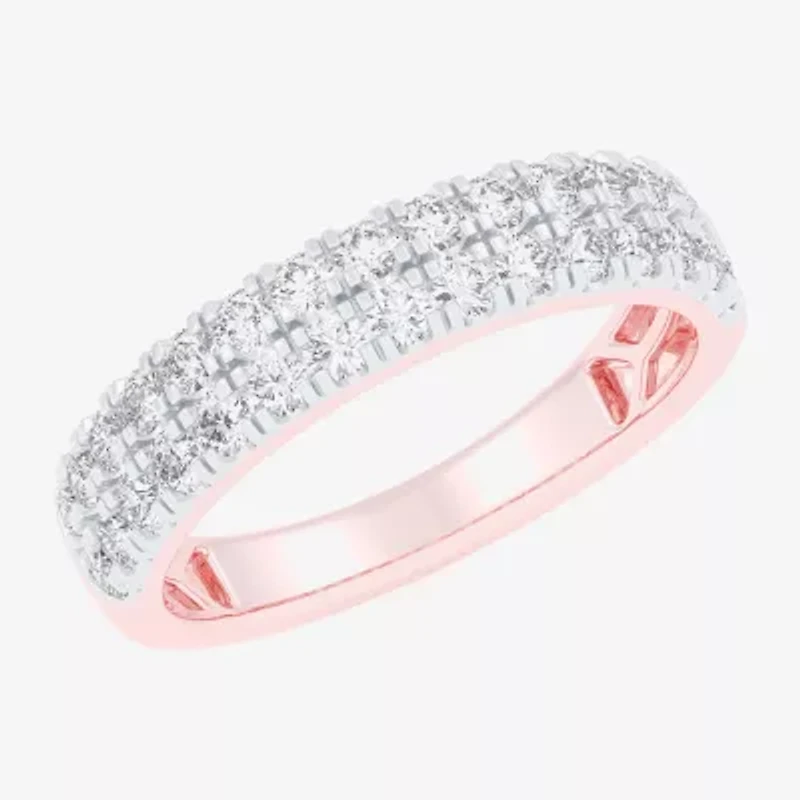 (G-H / Vs1-Vs2) Womens 4MM 3/4 CT. T.W. Lab Grown White Diamond 10K Gold Anniversary Band